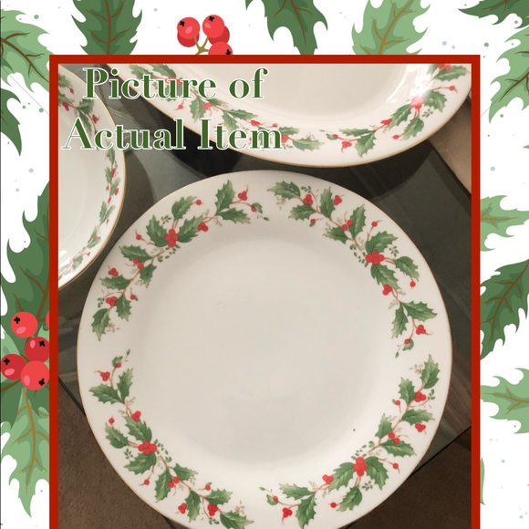 CHINA PEARL Christmas Dinner Plates - Picture 3 of 3